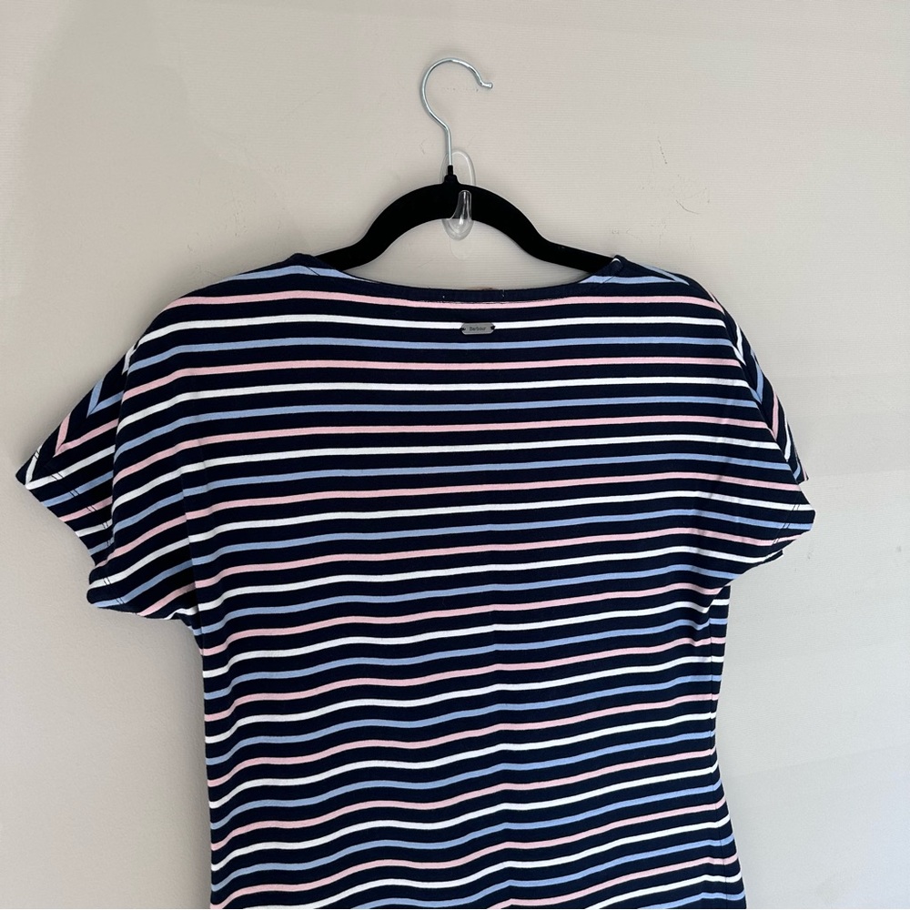 Barbour Navy, White and Pink Striped Mini Dress - Picture 6 of 7